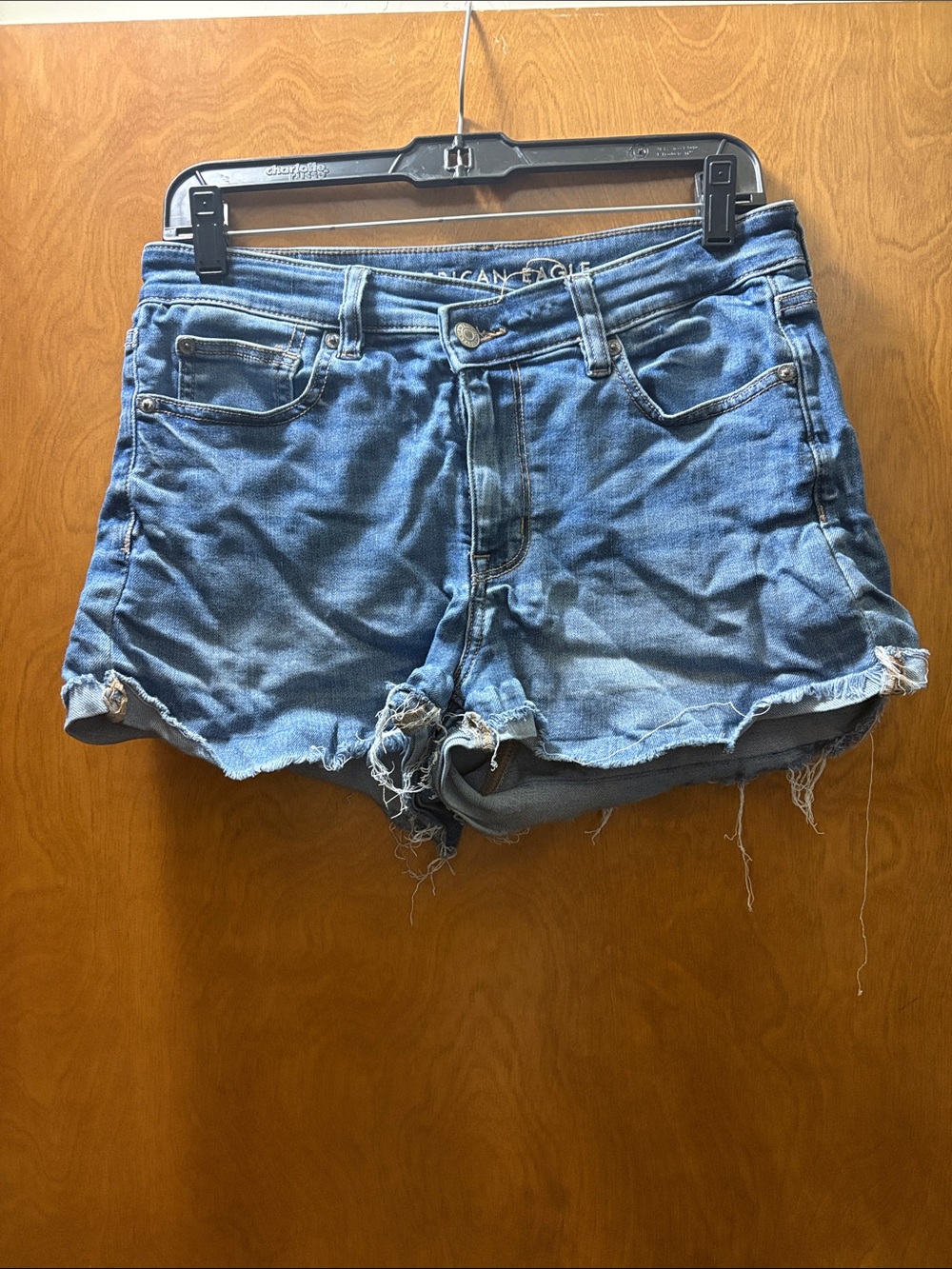 American Eagle Outfitters Light Blue Distressed Denim Cutoff Shorts